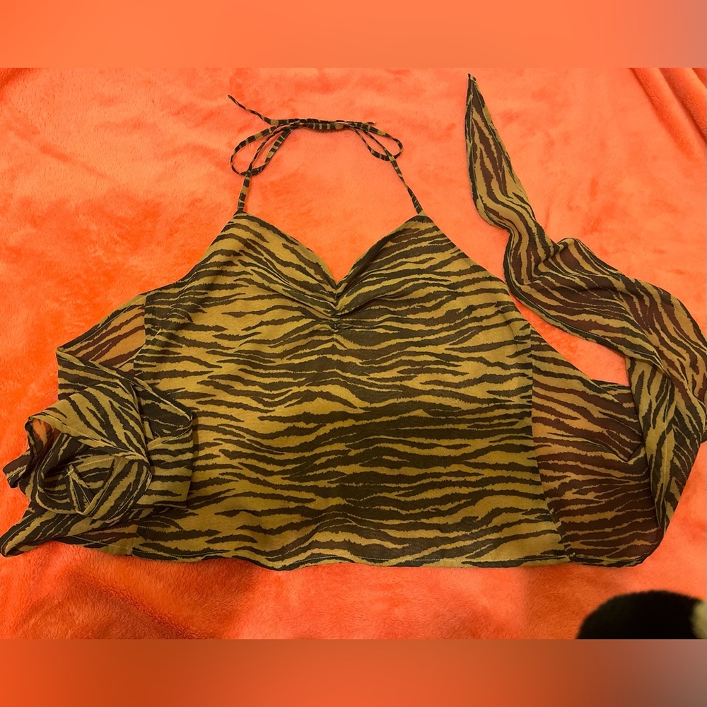 Tiger Print Halter Top